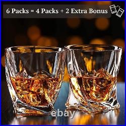 Crystal Whiskey Glasses, Set of 6 Scotch Glasses, Tumblers for Drinking Bourbon