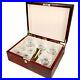 Crystal Whisky Tumbler and Shot Glass Set in a Luxury Makah Burlwood Box