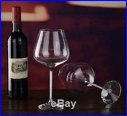 Crystal Wine Glassware Set Stemware by Ubiquitous. Ideal for Red Wine and W