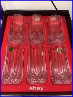 Crystal d'arques france 6 piece antique glass set and bell Crystal d'arques france 6 piece antique glass set and bell