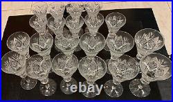 Crystal wine glassware sets (2 matching sets, 21 Glasses in total), Vintage