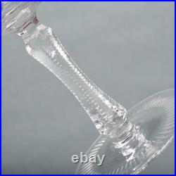 Cut Crystal Champagne Coupe Glasses Zipper Stem Hobstar Fan Diamond 8pc Set