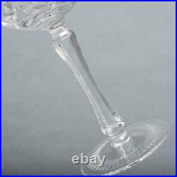 Cut Crystal Hock White Wine Glasses Zipper Stem Hobstar Fan Diamond 6.75 8p Set