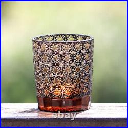 Cut Crystal Whiskey Glass Set Tumbler Edo Kiriko Drinkware Hand Cut Cased 9oz