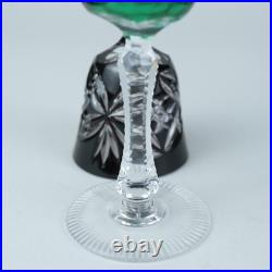 Czech Cut-to-Clear Crystal Cordial Glasses 4.5 Multicolor Set of 6 Vintage