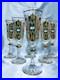 Czech bohemia glass Champagne glasses decorated gold and enamel 6pcs V