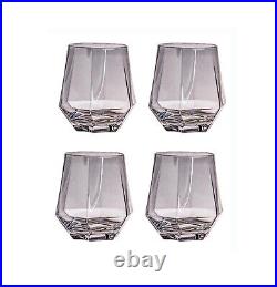 Decanter Set 5 Piece Smoke Grey Borosilicate Diamond Glass Carafe Set