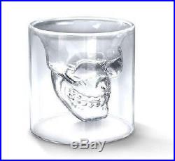 Decanter Whisky Glass Crystal Quirky Skull Whiskey Bottle 6 Glasses Set Party