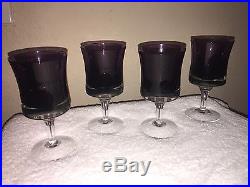 Denby Crystal Mirage Amethyst Plum Purple Glassware Set of 11 EUC