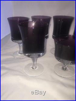 Denby Crystal Mirage Amethyst Plum Purple Glassware Set of 11 EUC