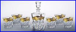 Denizli Spirits 7-pc Set of 30 Oz Bohemia Crystal Decanter with Vintage Glasses