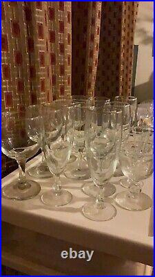 Different sets of crystal vintage glassware and other glassware