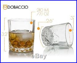 Dobaccio Whiskey Glasses Classic Crystal Clear Glass Drinking Cups Set of 4
