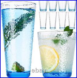 Drinking Glasses, 8 Piece Crystal Glass Cups, Colored Mixed Glassware Set, 4 Pcs