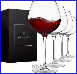 ELIXIR GLASSWARE Red Wine Glasses Large Wine Glasses, Hand Blown Set of 4 Lo