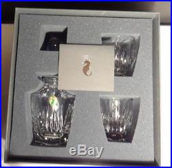 EXCELLENT Waterford Crystal CLARION (2002-) Decanter & 2 Old Fashioned Bar Set