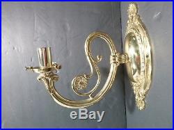 EXCELLENT Waterford Crystal LISMORE (1957-) Set of 2 Wall Sconces Brass Luna