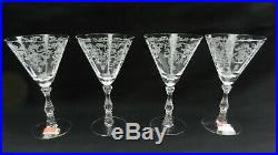 EXTREMELY RARE Set of Four Vintage Fostoria Navarre COCKTAIL SHERRY Glasses
