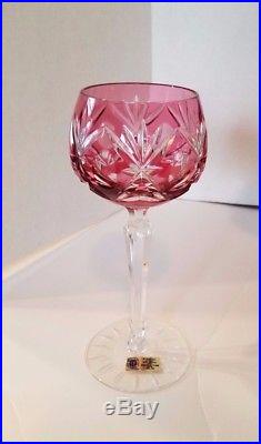 Echt Bleikristall CRYSTAL Wine Glasses Cut to Clear Set of 6 Multicolor