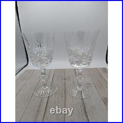 Edinburgh Crystal Star of Edinburgh Water Glasses Scotland 7 Stemmed Set of 2