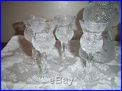 Edinburgh Crystal Thistle Cordial Set Decanter With 8 Glasses Made In Scotland