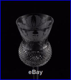 Edinburgh Crystal Thistle Etched Water Goblet Glasses, Set of (6), Rare, 7 3/8