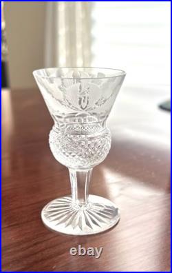 Edinburgh Scotland Thistle Crystal cordia glasses SIGNED Set Of 8 4.25