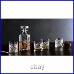 Elegant Clear Tumblers Set of 4 11 oz Crystal Drinkware for Home Bar
