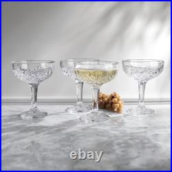 Elegant Crystal Champagne Glass Set 8 Coupes, 6oz Barware for Celebrations Elegant Crystal Champagne Glass Set 8 Coupes, 6oz Barware for Celebrations