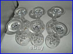 Elegant Set of 6 Gorham Diamond Gold pattern Cut Crystal 14 oz. Iced Tea Stems