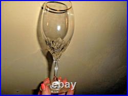 Elegant Set of 6 Gorham Diamond Gold pattern Cut Crystal 14 oz. Iced Tea Stems