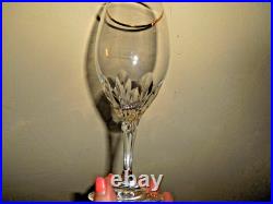 Elegant Set of 6 Gorham Diamond Gold pattern Cut Crystal 14 oz. Iced Tea Stems