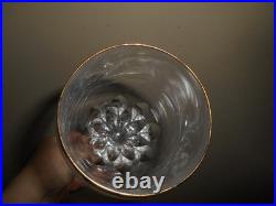 Elegant Set of 6 Gorham Diamond Gold pattern Cut Crystal 14 oz. Iced Tea Stems