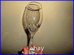 Elegant Set of 6 Gorham Diamond Gold pattern Cut Crystal 14 oz. Iced Tea Stems