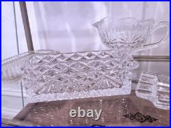 Elegant Vintage Cut Crystal Barware & Table Set Heavy Lead Crystal, Waterford