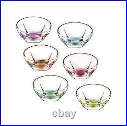Elegant and Modern Crystal Glassware Bowl Set, Multicolor, Set of 6