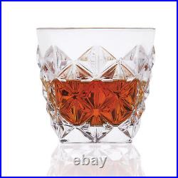 Elegant and Modern Crystal Glassware Double Old Fashion Glass Set of 6, 10 oz