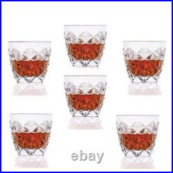 Elegant and Modern Crystal Glassware Double Old Fashion Glass Set of 6, 10 oz