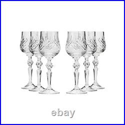 Elegant and Modern Decorative Design White Wine Glassware Set Set of 6, 7 oz