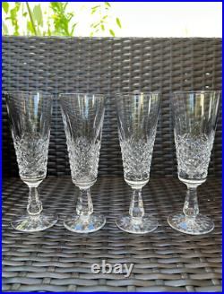 Exquisite Set of 4 WATERFORD CRYSTAL Kenmare (Cut) Fluted Champagne Glasses MINT