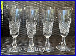 Exquisite Set of 4 WATERFORD CRYSTAL Kenmare (Cut) Fluted Champagne Glasses MINT