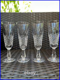 Exquisite Set of 4 WATERFORD CRYSTAL Kenmare (Cut) Fluted Champagne Glasses MINT