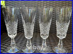 Exquisite Set of 4 WATERFORD CRYSTAL Kenmare (Cut) Fluted Champagne Glasses MINT