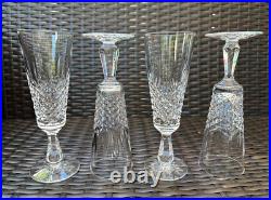 Exquisite Set of 4 WATERFORD CRYSTAL Kenmare (Cut) Fluted Champagne Glasses MINT