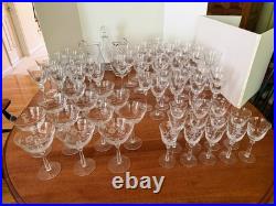Extensive Vintage Spiegelau Etched Crystal Glassware Set withDecanter and Pitcher