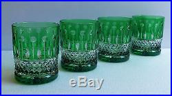 Faberge Xenia Emerald Green Lead Crystal Whiskey Dof Rocks Glasses Set Of 4