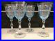 FOSTORIA Blue Navarre Set of 4 CLARET WINE Crystal Goblets 6 Signed