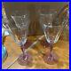 FOSTORIA Wisteria 1930s Panel Optic Neodymium Glass 7.5 Water Goblets Set 4