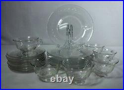 FOSTORIA crystal HOLLY 6030 23-piece DESSERT SET 7 cups 8 saucers 8 plates