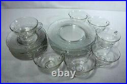 FOSTORIA crystal HOLLY 6030 23-piece DESSERT SET 7 cups 8 saucers 8 plates